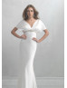 Empire Waist Ivory Satin V Back Timeless Wedding Dress